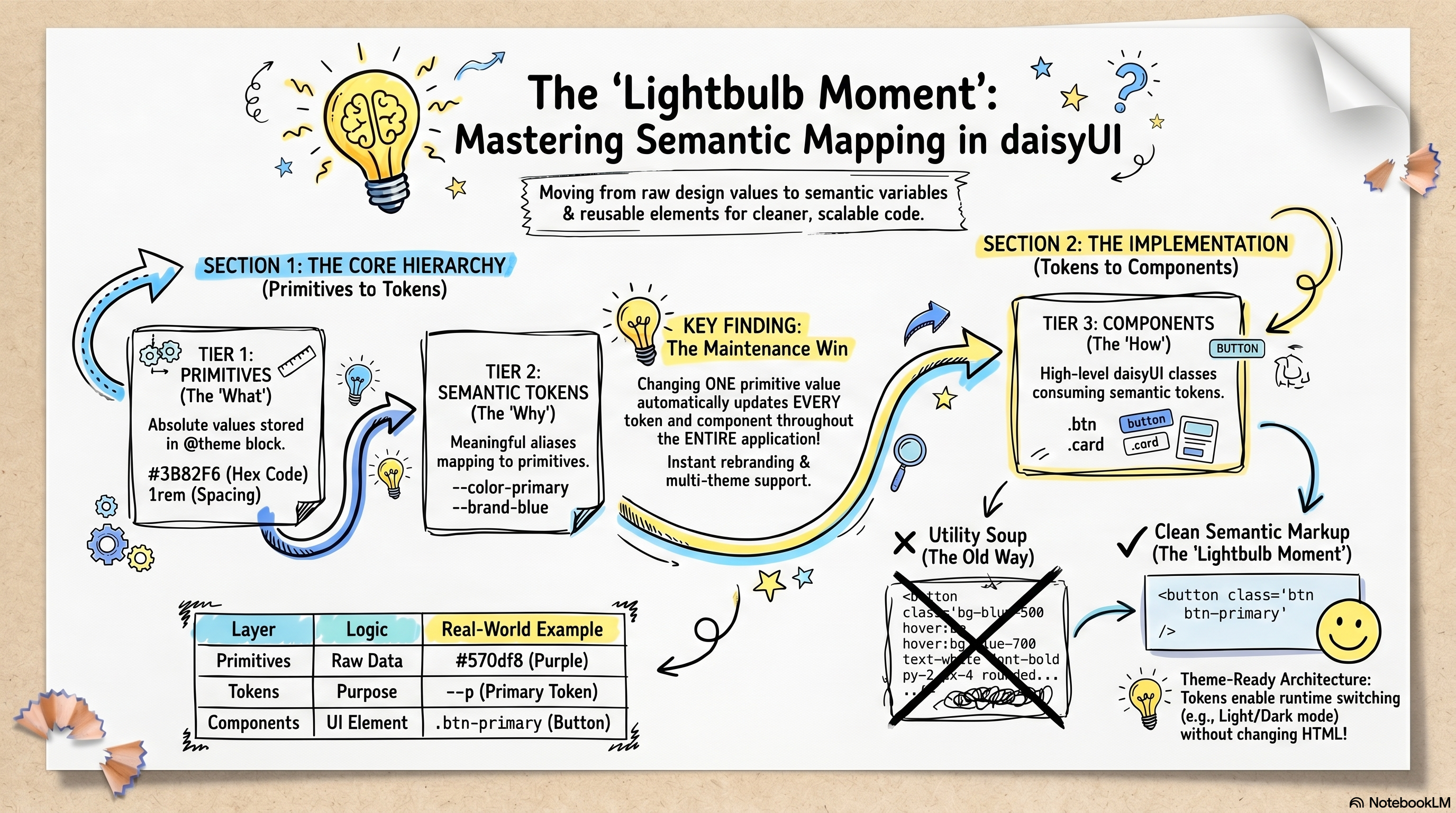 Mastering sermantic mapping in DaisyUI